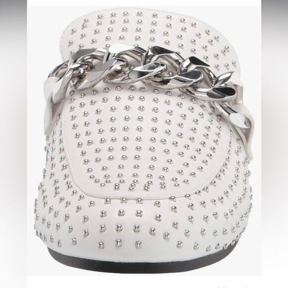 Steve Madden Keller Mules in White and Silver Chain Detail, Size 8.5 NWOB - Picture 2 of 12
